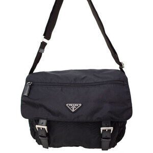 Prada Tessuto Crossbody messenger bag saffiano leather Black
